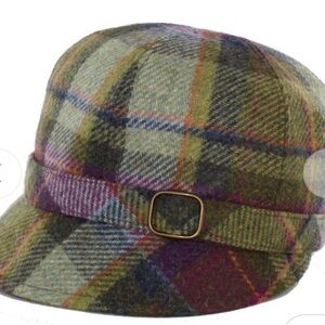 Mucros Weavers Plaid Wool Cap with Buckle